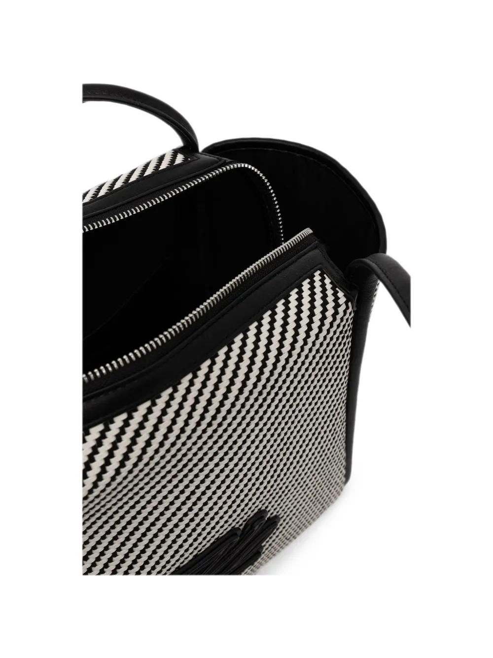Karl Lagerfeld Shopper met monogram-patch en diagonale streep Wit