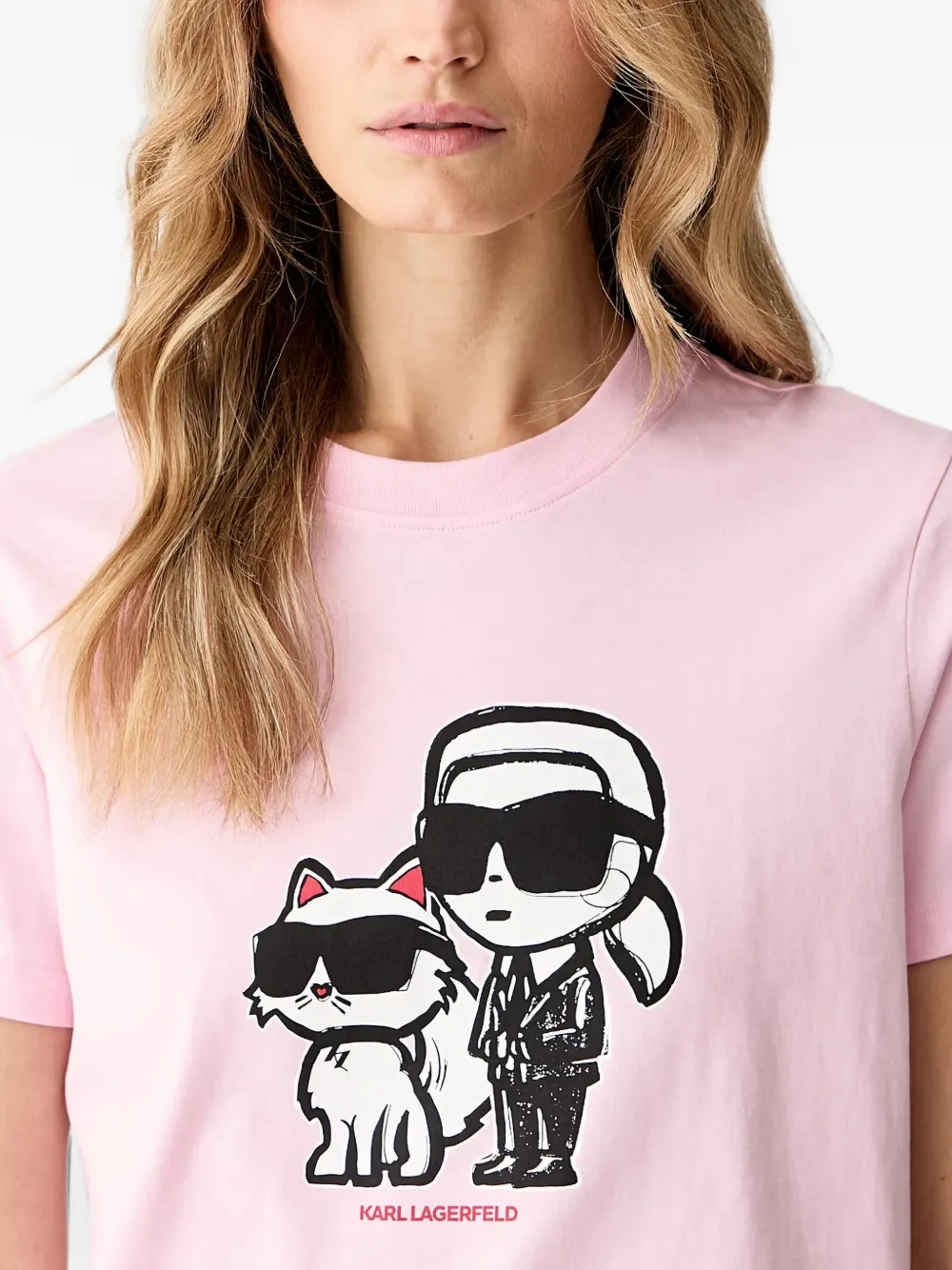 Karl Lagerfeld Ikonik T-shirt met grafische print Roze