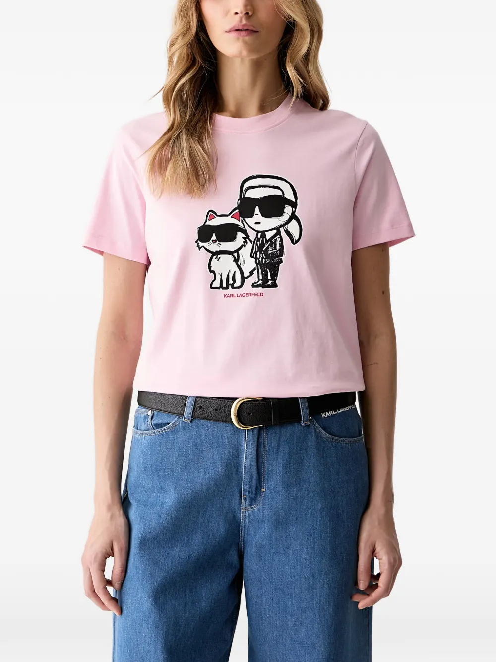 Karl Lagerfeld Ikonik graphic-print T-shirt - Rosa