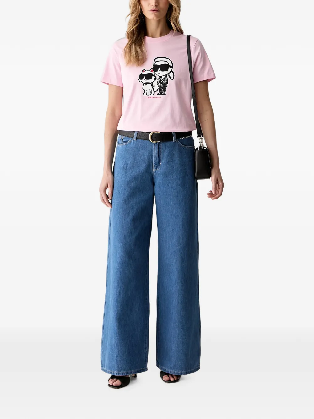 Karl Lagerfeld Ikonik T-shirt met grafische print Roze