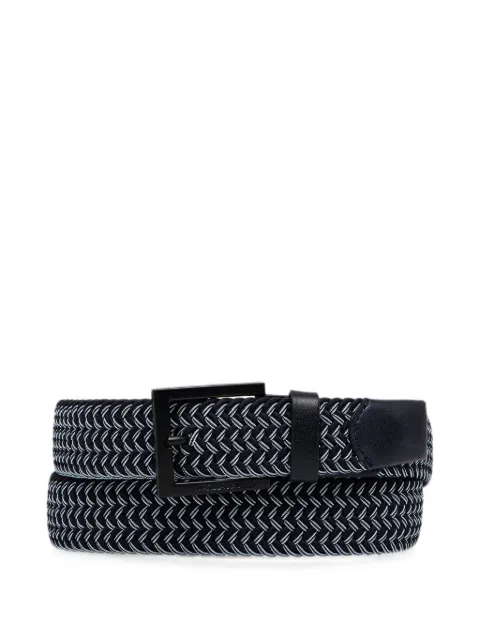 Karl Lagerfeld woven leather-trim belt