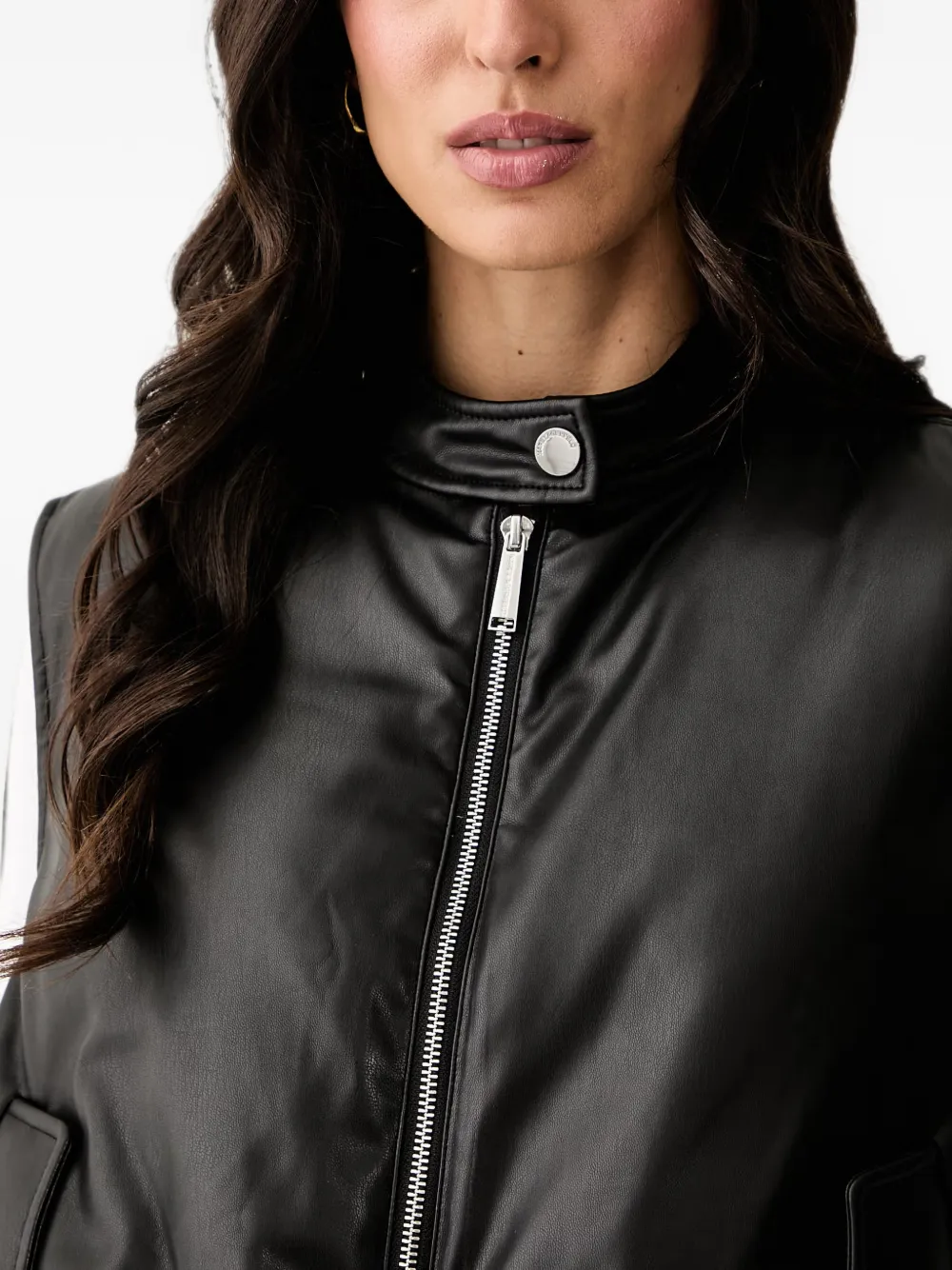 Karl Lagerfeld high-neck padded gilet Zwart