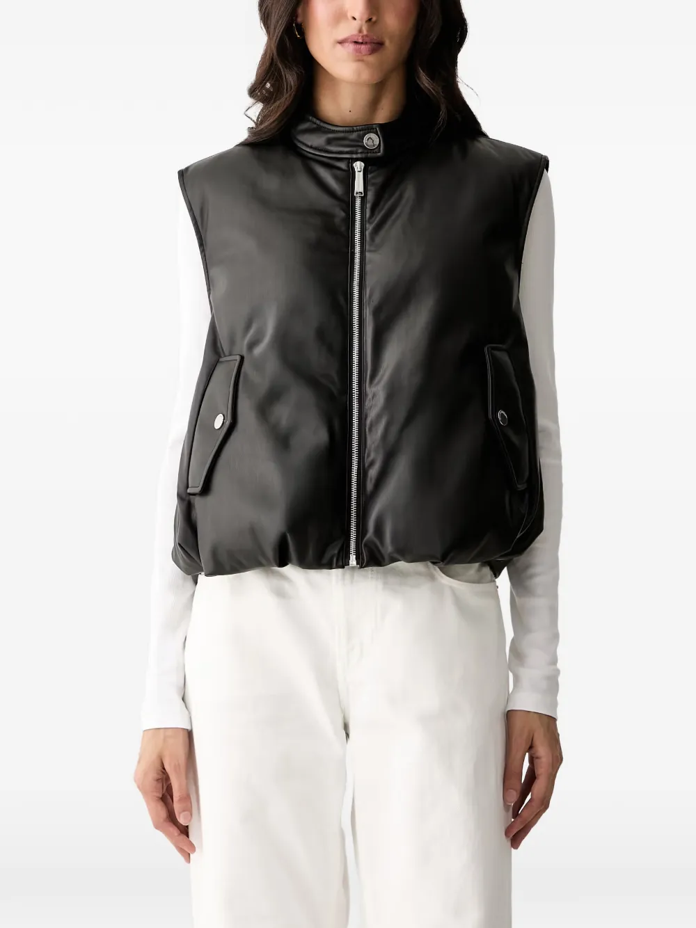 Karl Lagerfeld high-neck padded gilet - Nero