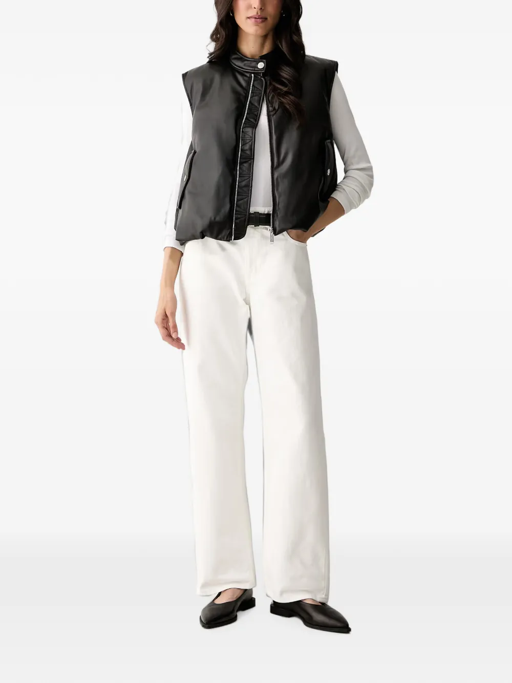 Karl Lagerfeld high-neck padded gilet Zwart