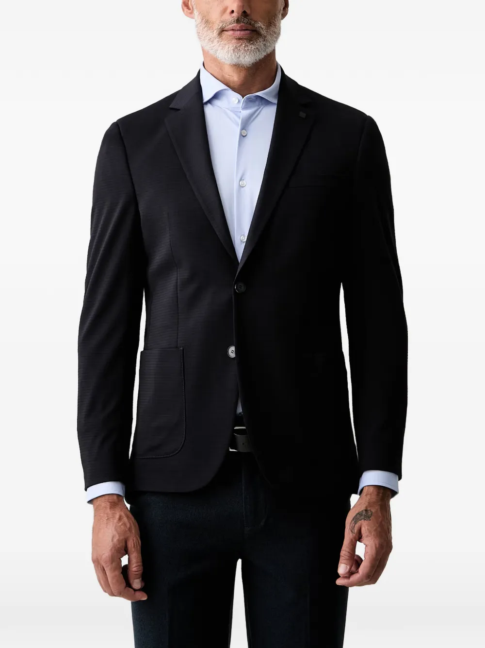 Karl Lagerfeld Sakko mit Mikro-Karomuster - Blau