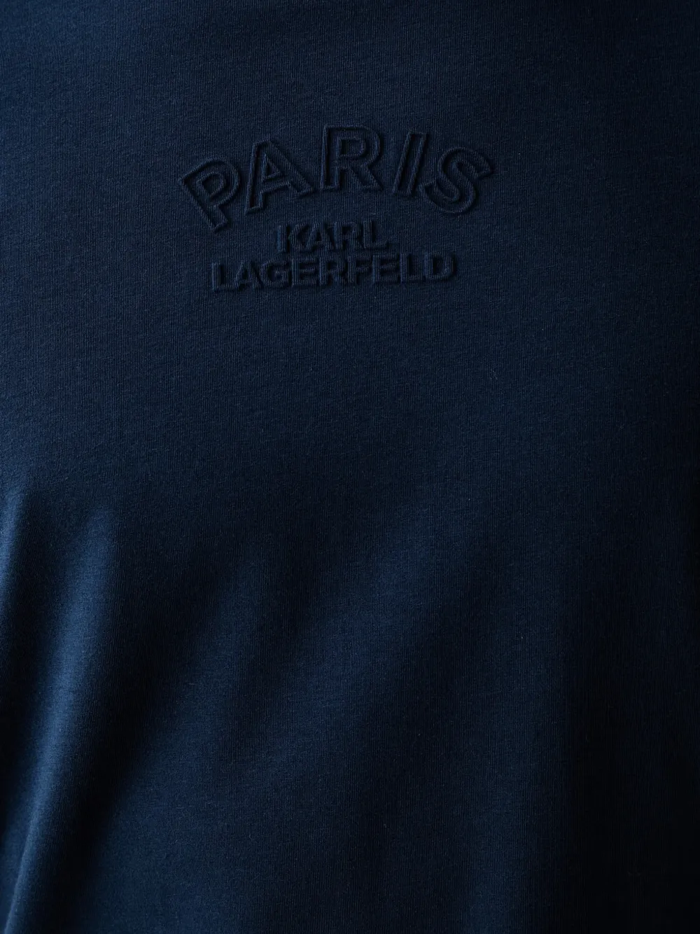 Karl Lagerfeld T-shirt met logo-reliëf Blauw