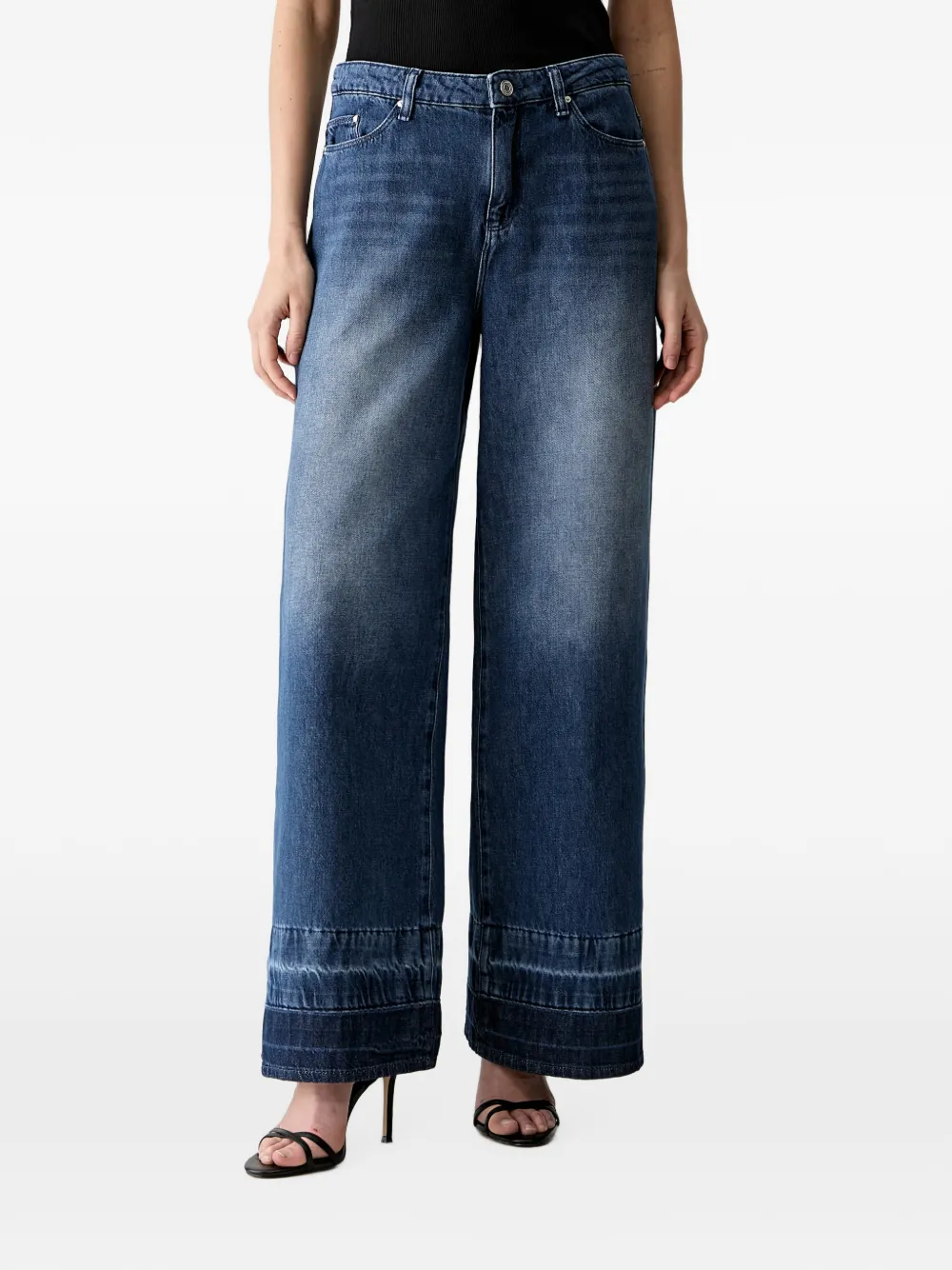 Karl Lagerfeld faded wide-leg jeans - Blu