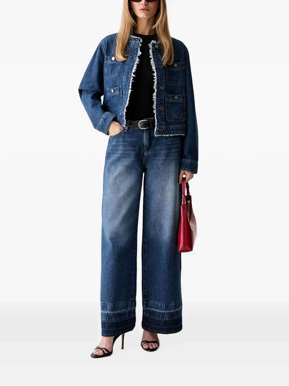 Karl Lagerfeld Jeans met wijde pijpen Blauw