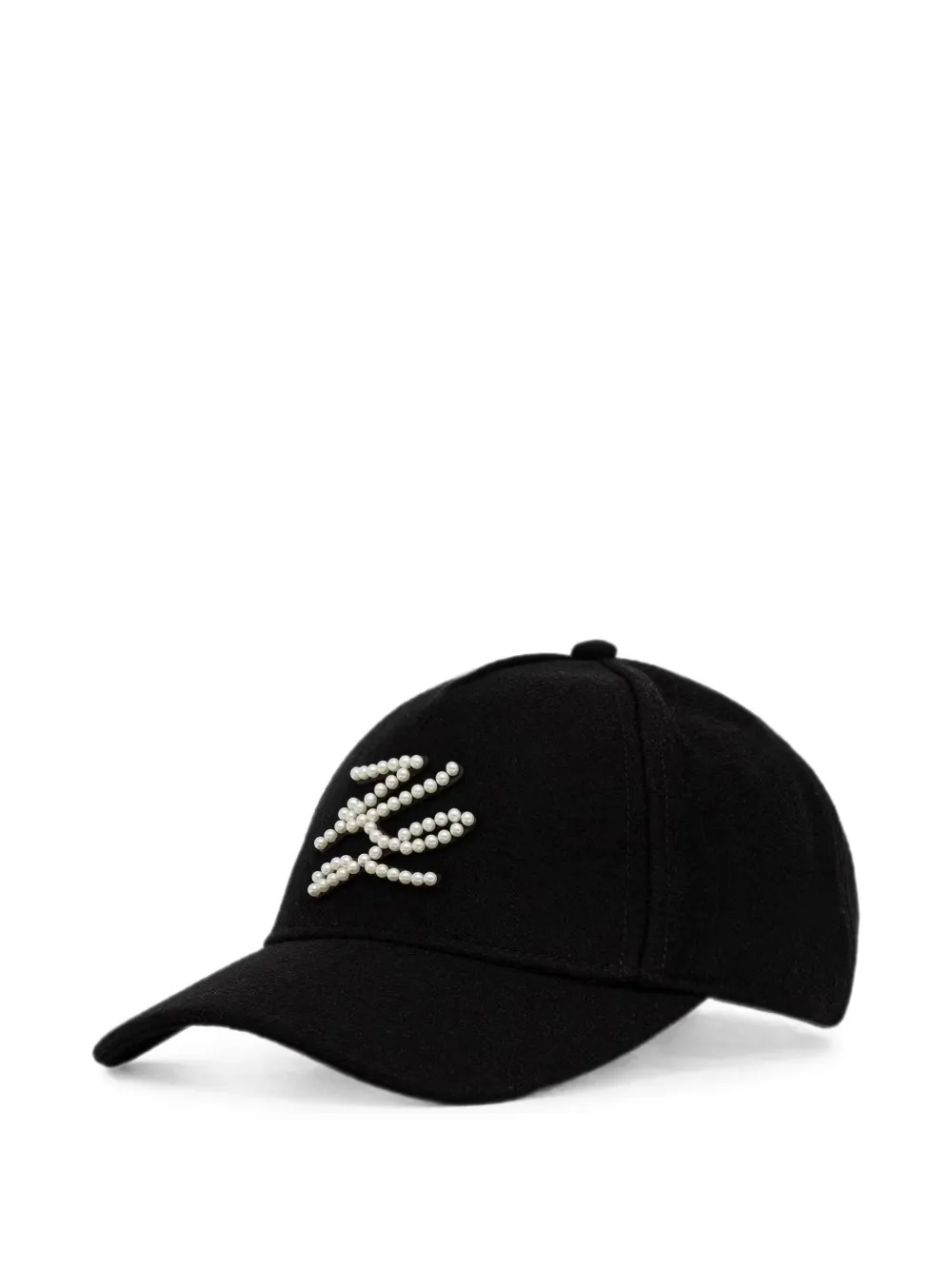 Karl Lagerfeld pearl-embellished logo-embroidered cap - Nero