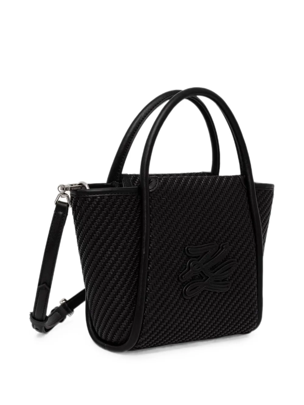 Karl Lagerfeld Geweven shopper met logo-patch Zwart
