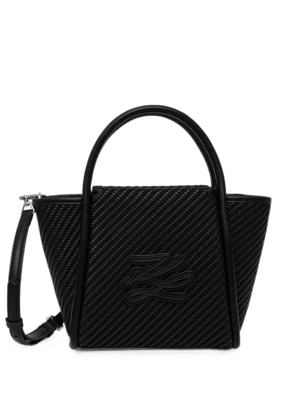 Karl Lagerfeld woven-design logo-patch tote bag
