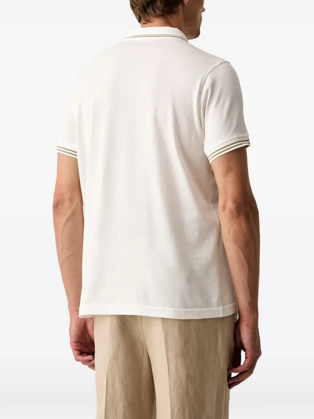 Karl Lagerfeld Poloshirt met ritssluiting en afwerking Wit
