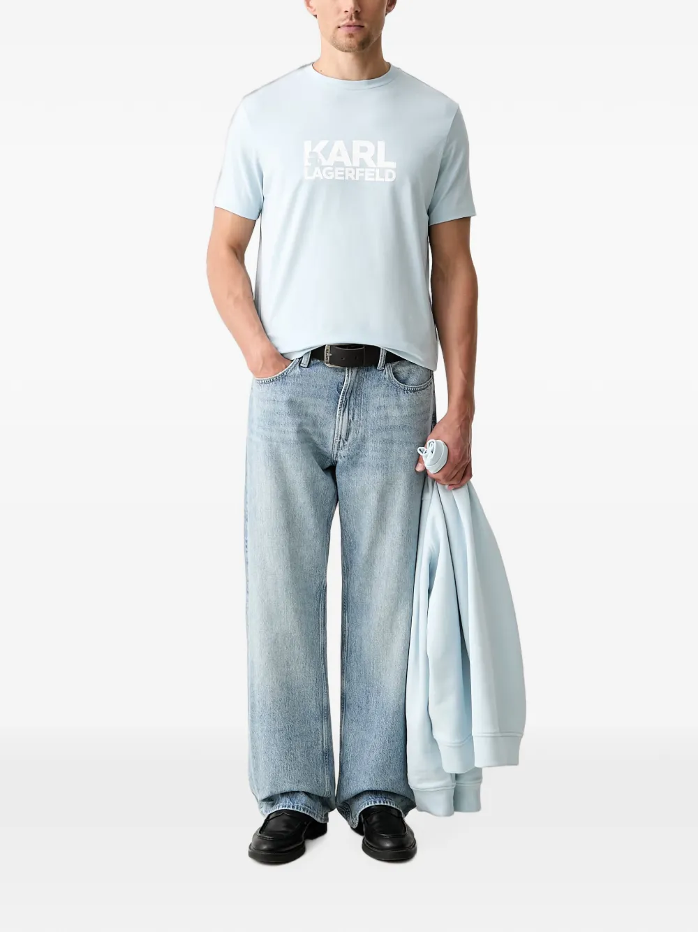 Karl Lagerfeld T-shirt met logoprint Blauw