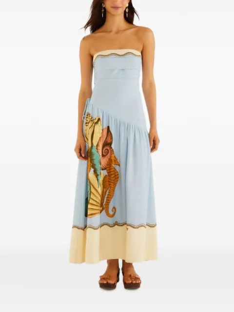 FARM Rio multicolor Rio Souvenir strapless side ties maxi dress