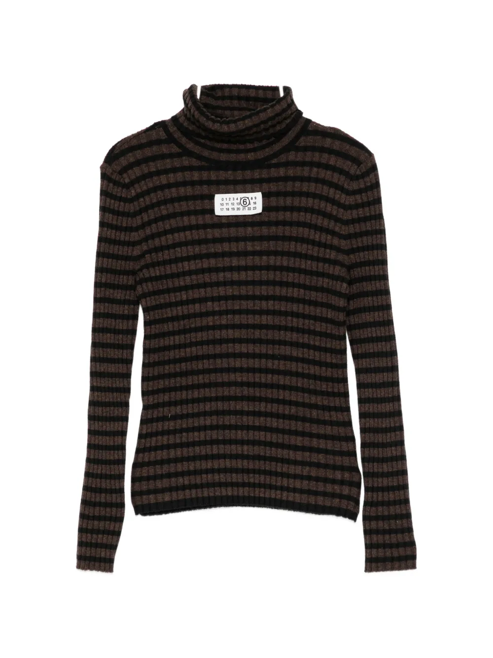 MM6 Maison Margiela Kids striped sweater - Marrone