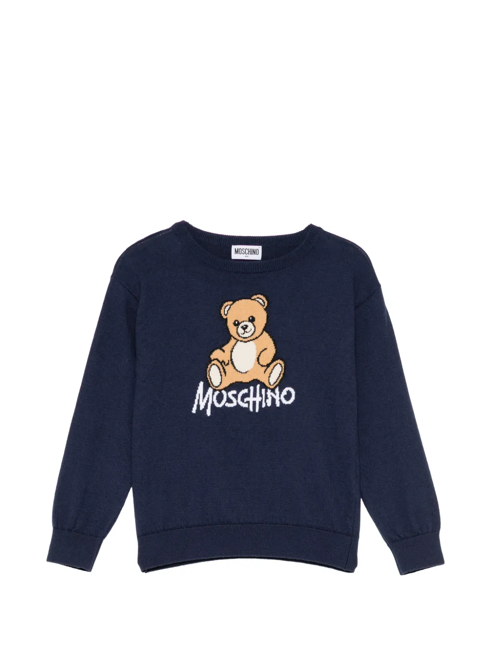 Moschino Kids Teddy Bear intarsia-knit sweater - Blu