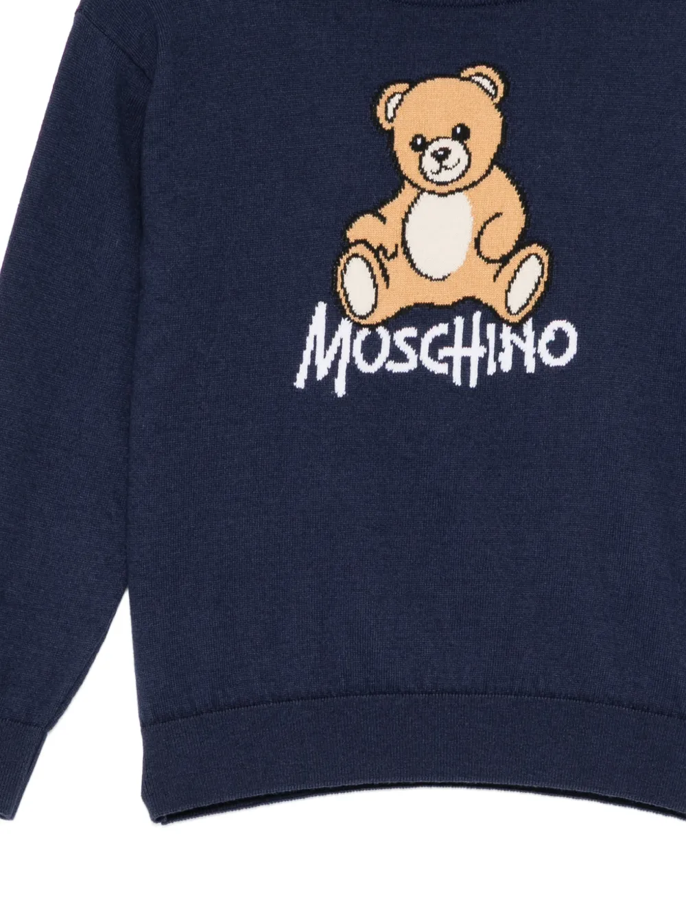 Moschino Kids Teddy Bear intarsia gebreide trui Blauw