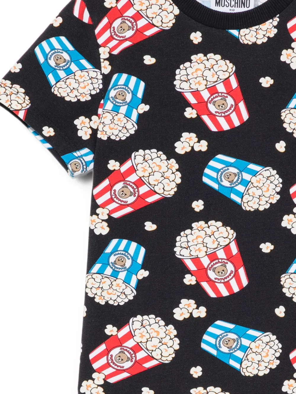 Moschino Kids T-shirt met popcorn-print Zwart