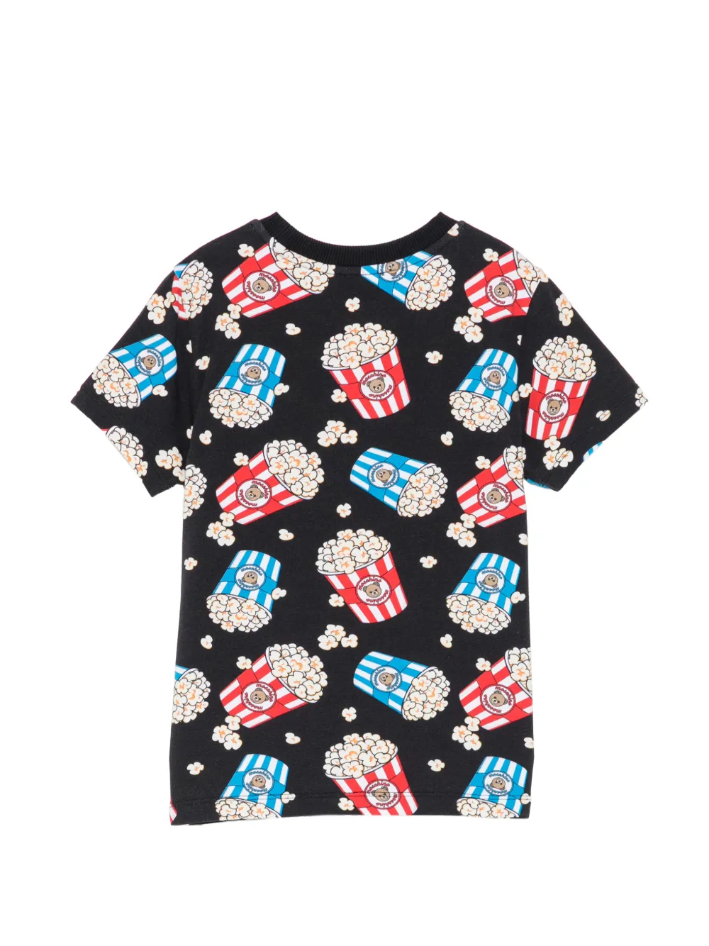 Moschino Kids T-shirt met popcorn-print Zwart