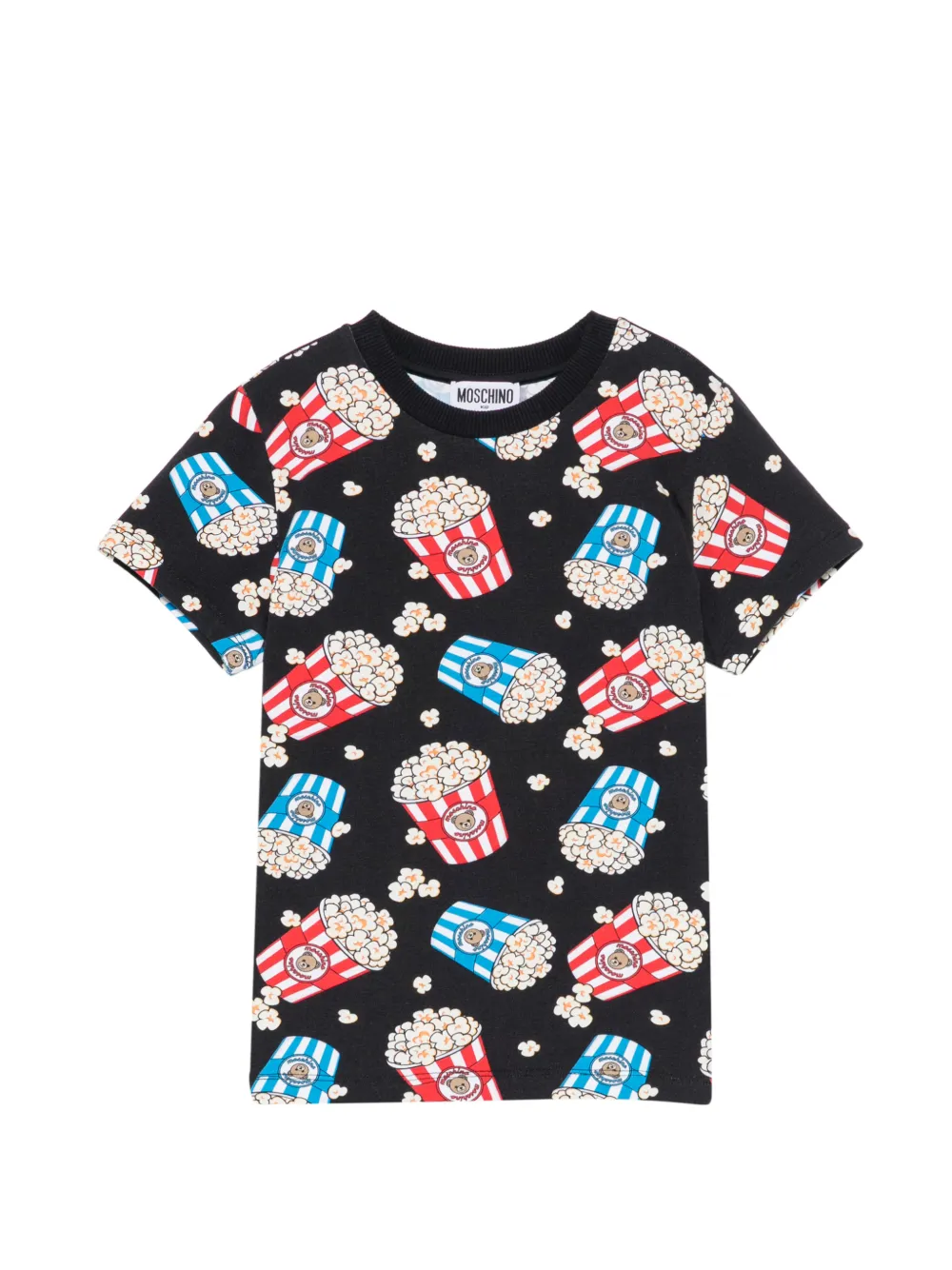 Moschino Kids popcorn-print T-shirt - Nero