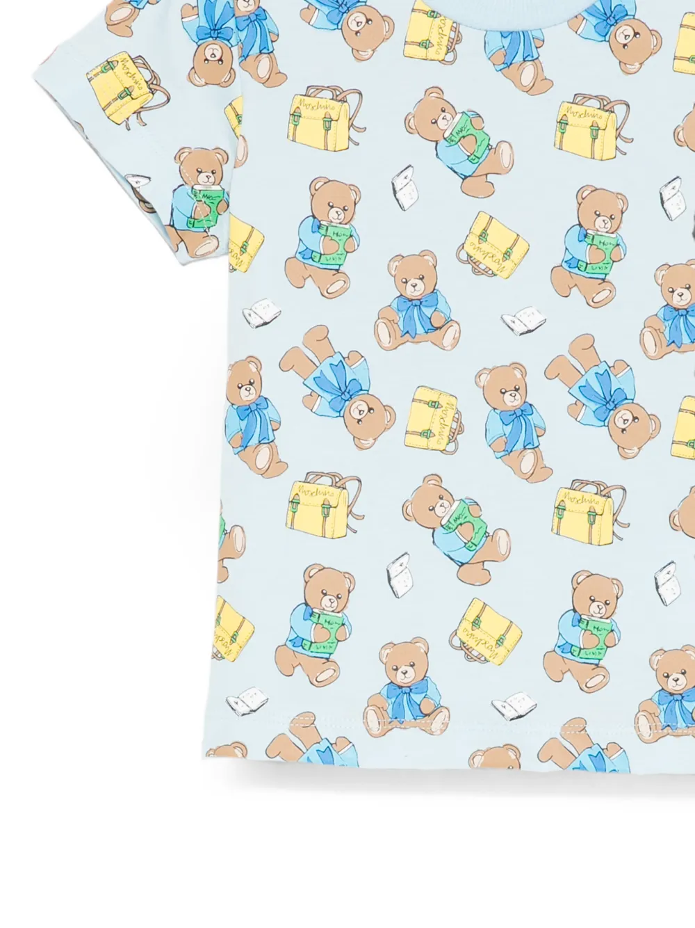 Moschino Kids T-shirt met teddybeerprint Blauw