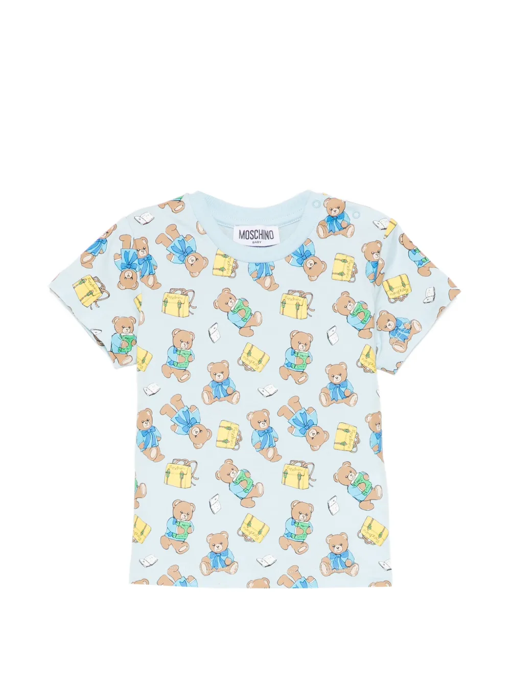 Moschino Kids Teddy Bear-print T-shirt - Blu