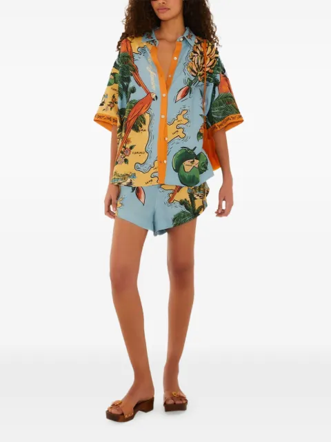 FARM Rio multicolor Beaches Path drawstring shorts