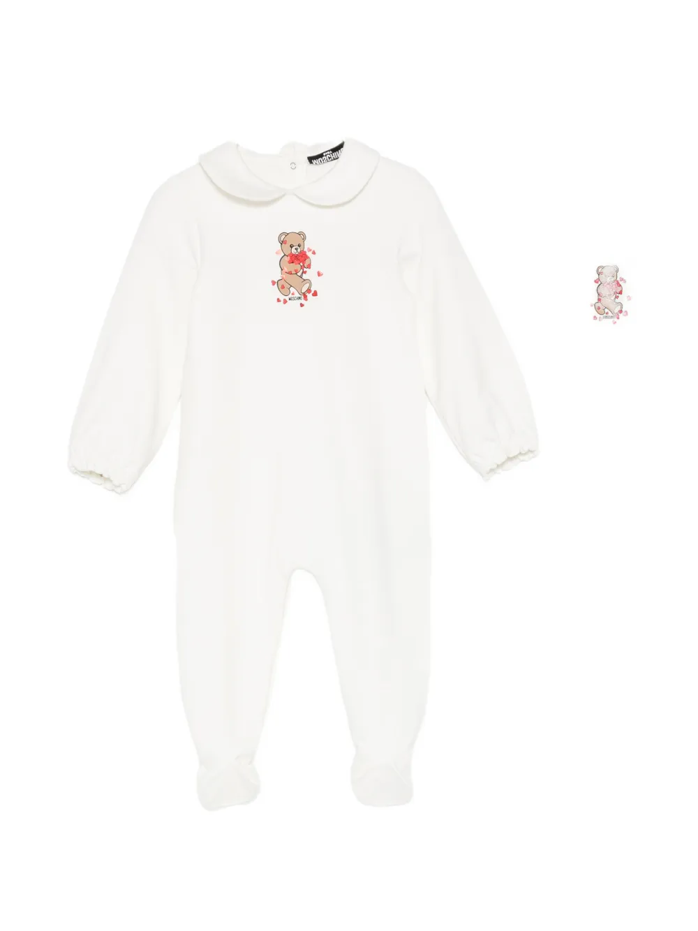 Moschino Kids Teddy Bear-print babygrow sets (set of two) - Bianco
