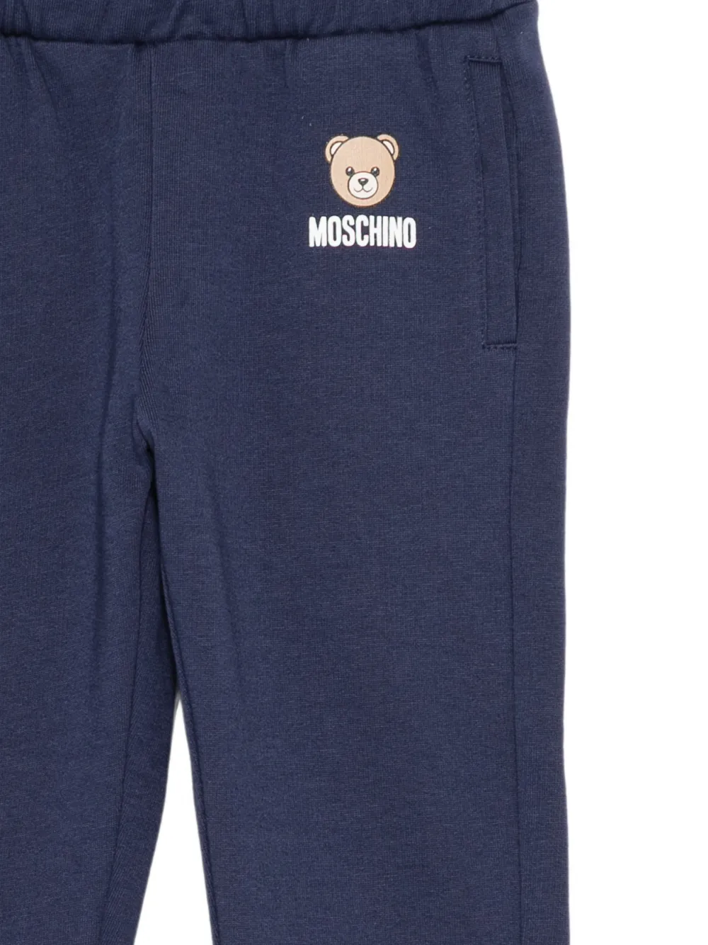 Moschino Kids Trainingsbroek met teddybeerprint Blauw
