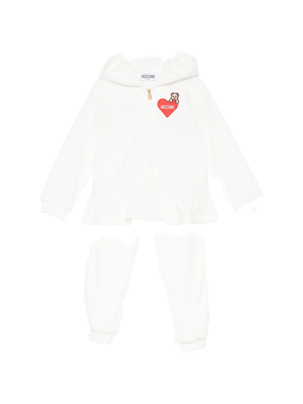 Moschino Kids logo-patch tracksuit - Bianco