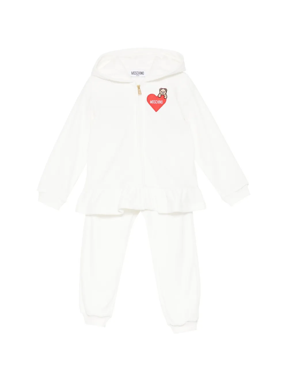 Moschino Kids logo-patch tracksuit Wit