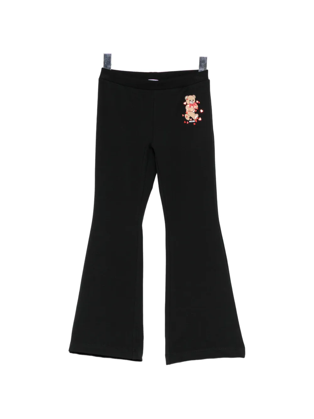 Moschino Kids Teddy Bear-print flared trousers - Nero