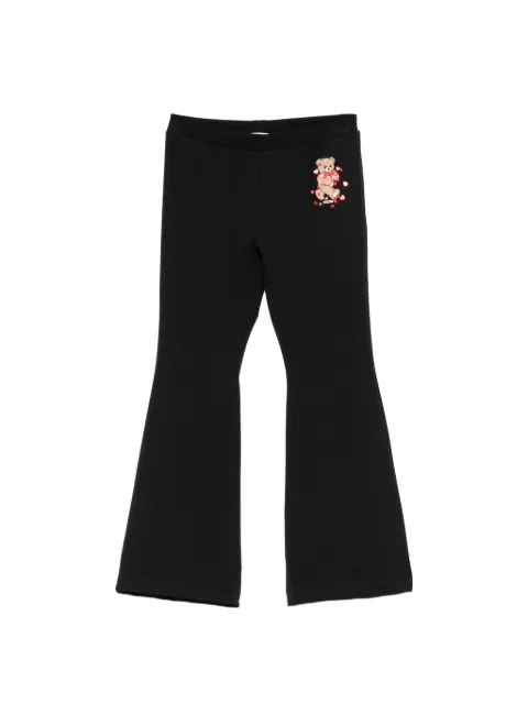 Moschino Kids Teddy Bear-print flared trousers