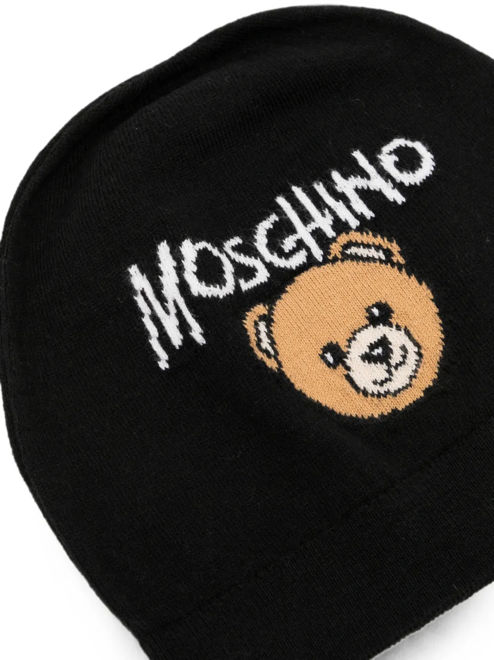 Moschino Kids Teddy Bear muts van intarsia-breisel Zwart