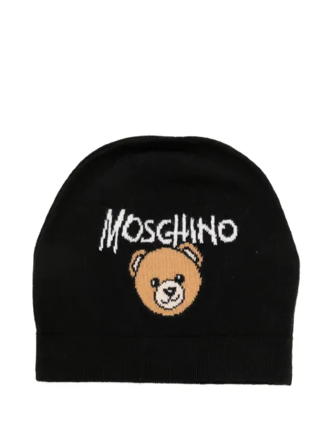 Moschino Kids gorro tejido con motivo Teddy Bear