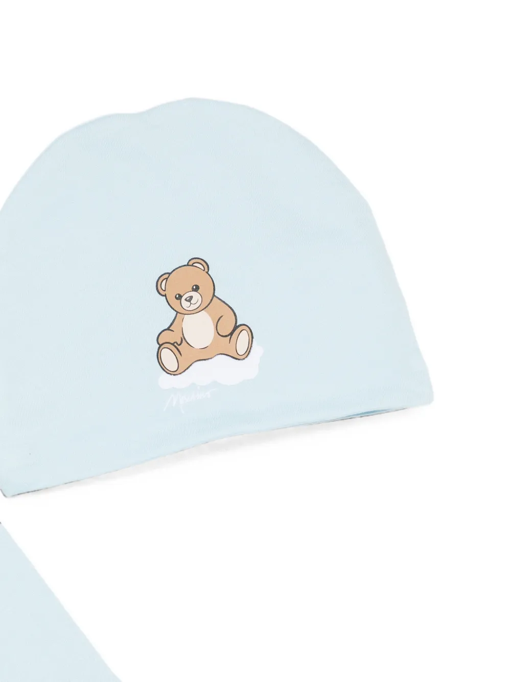 Moschino Kids Twee romperset met teddybeer-print Blauw