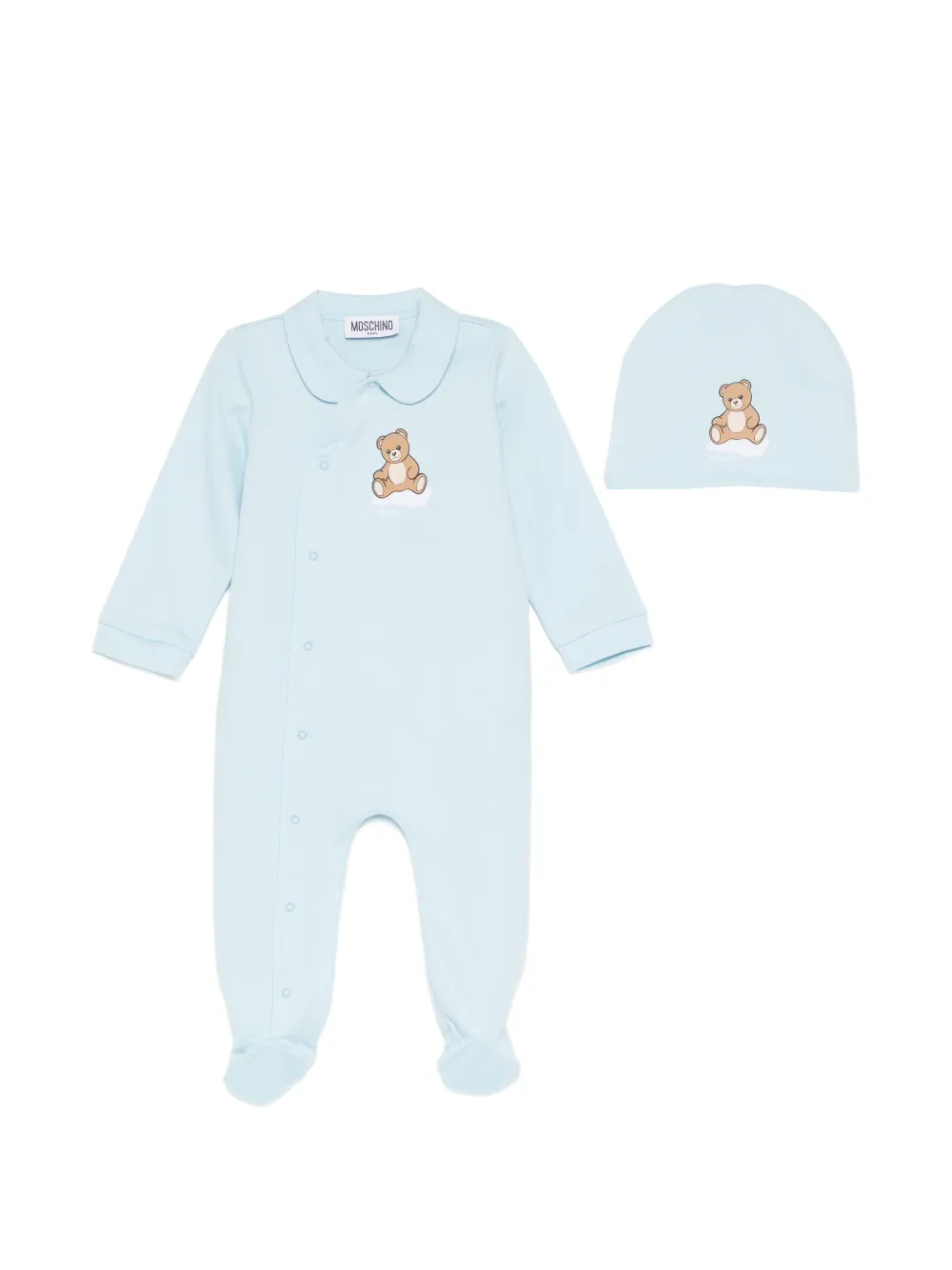 Moschino Kids Teddy Bear-print babygrow sets (set of two) - Blau