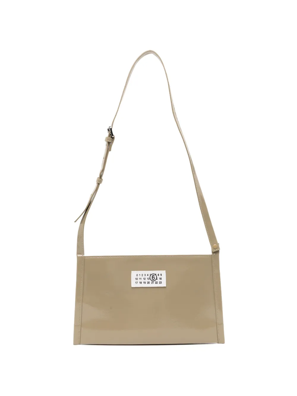 MM6 Maison Margiela Kids logo patched shoulder bag - Toni neutri