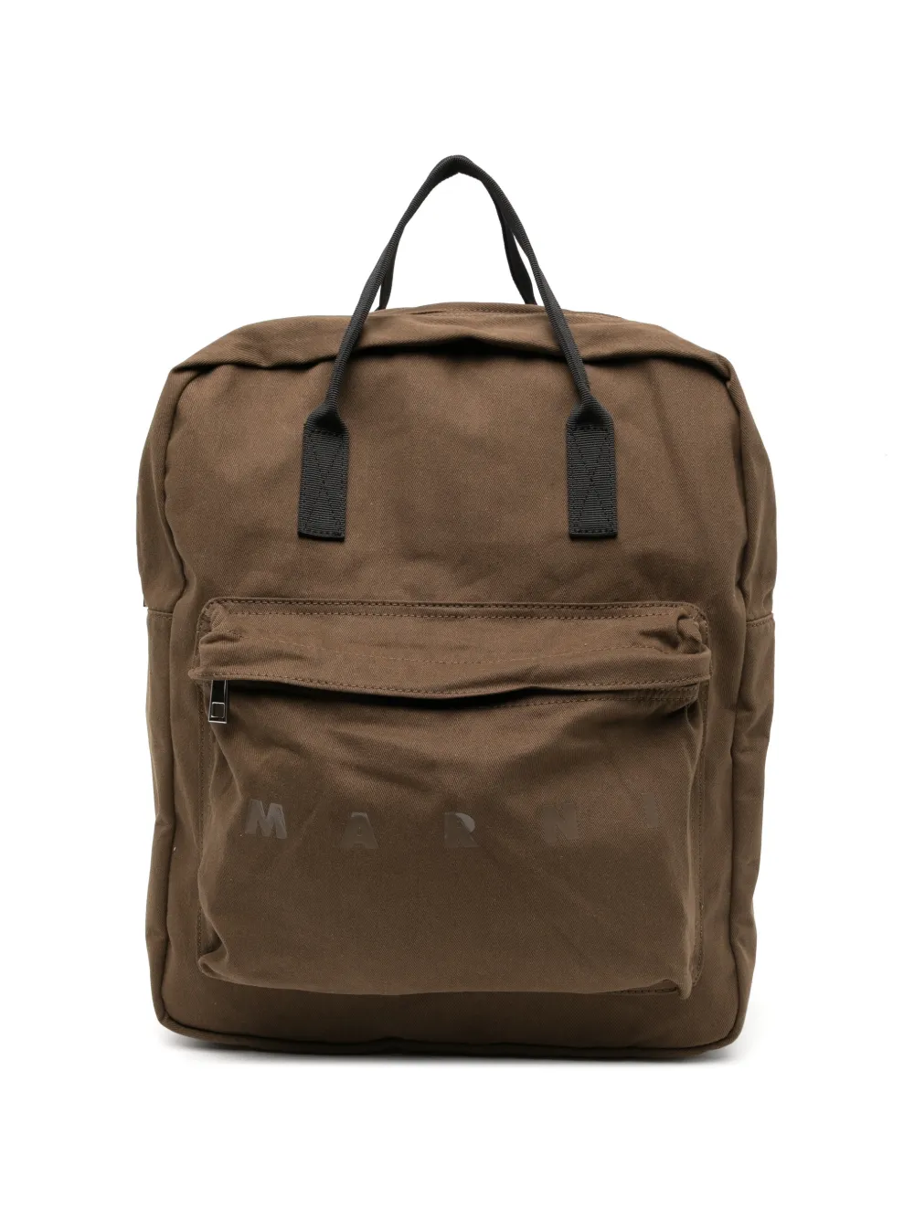 Marni Kids logo-print zip-pocket backpack - Marrone