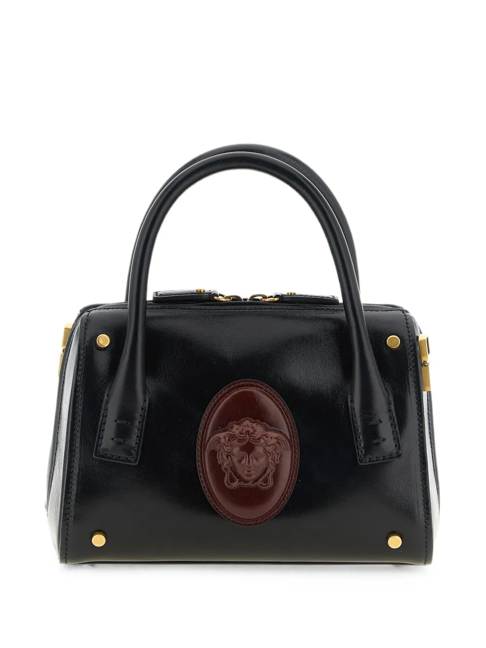 Versace Small Rommy Tote Bag In Black