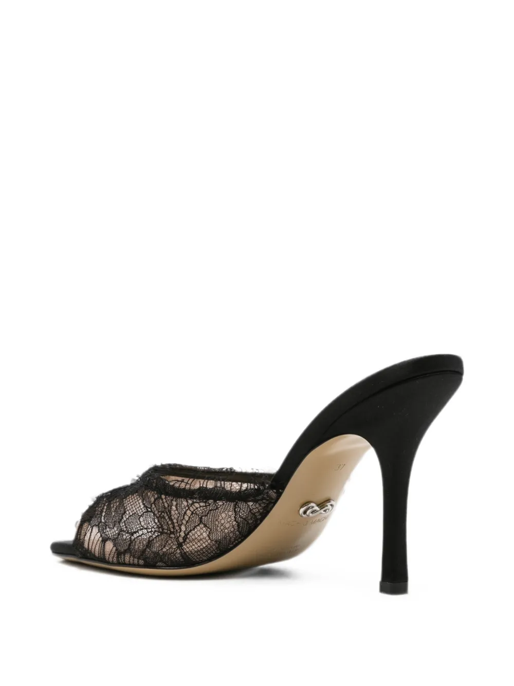 MACH & MACH Devon Chantilly Lace mules Zwart
