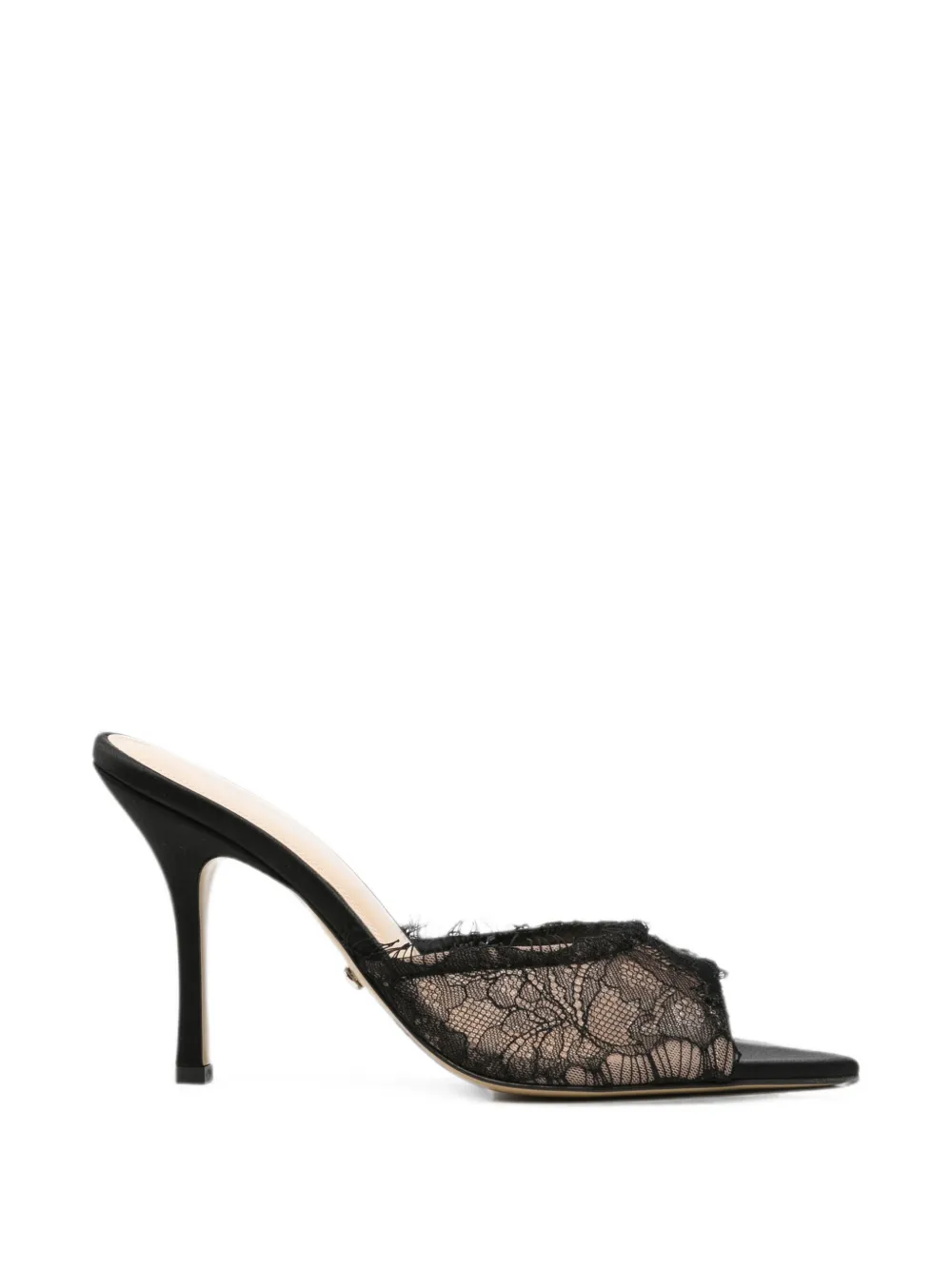 MACH & MACH Devon Chantilly Lace mules Zwart