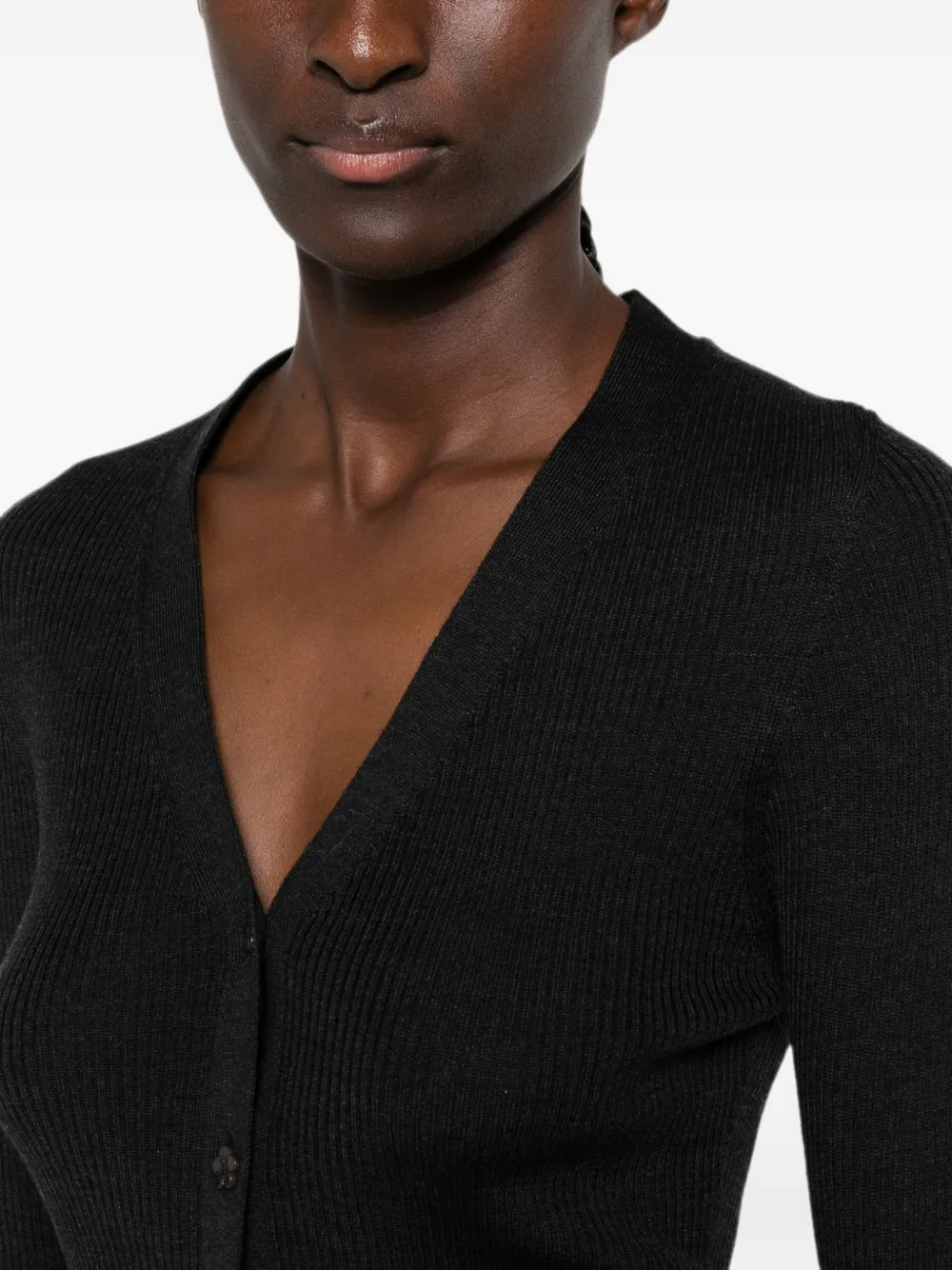 Cecilie Bahnsen Ribgebreid vest Zwart