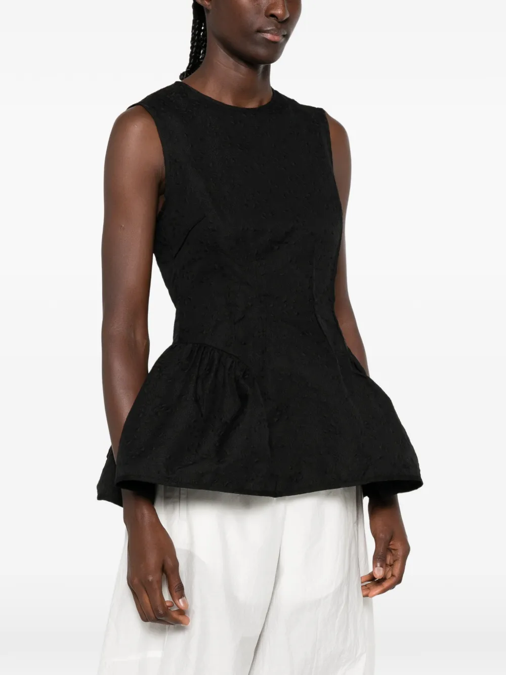 Cecilie Bahnsen Peplum top met cloqué-effect Zwart