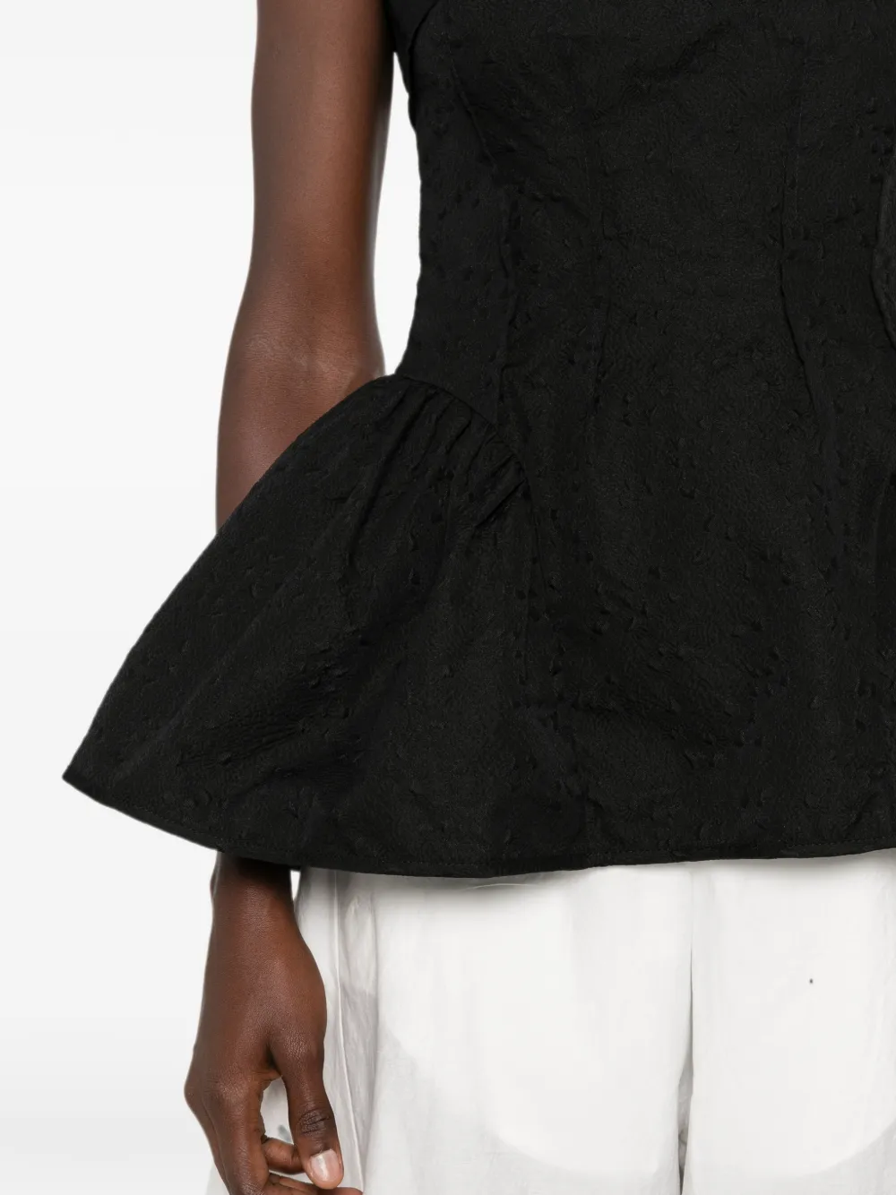 Cecilie Bahnsen Peplum top met cloqué-effect Zwart