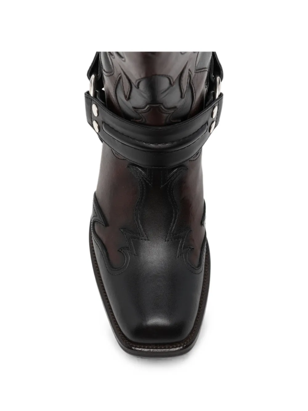 Versace harness-detail embroidered boots Zwart