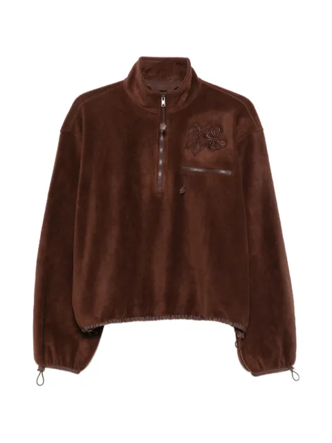 Cecilie Bahnsen bow-embroidered quarter-zip sweater