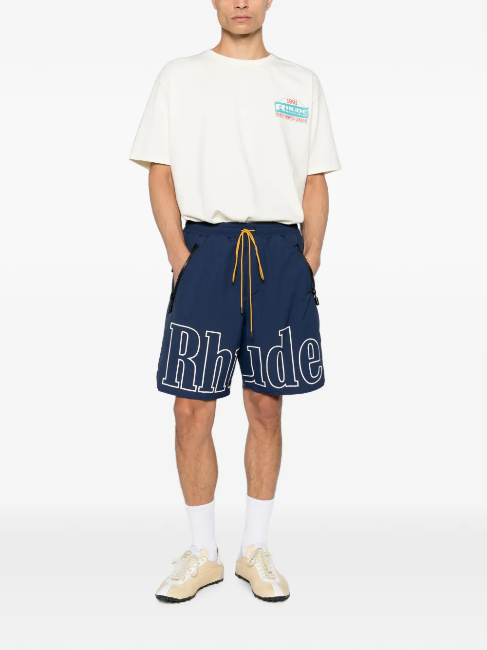 RHUDE Shorts met RH-logo Blauw