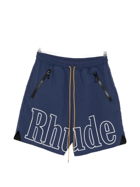 RHUDE logo-print drawstring shorts