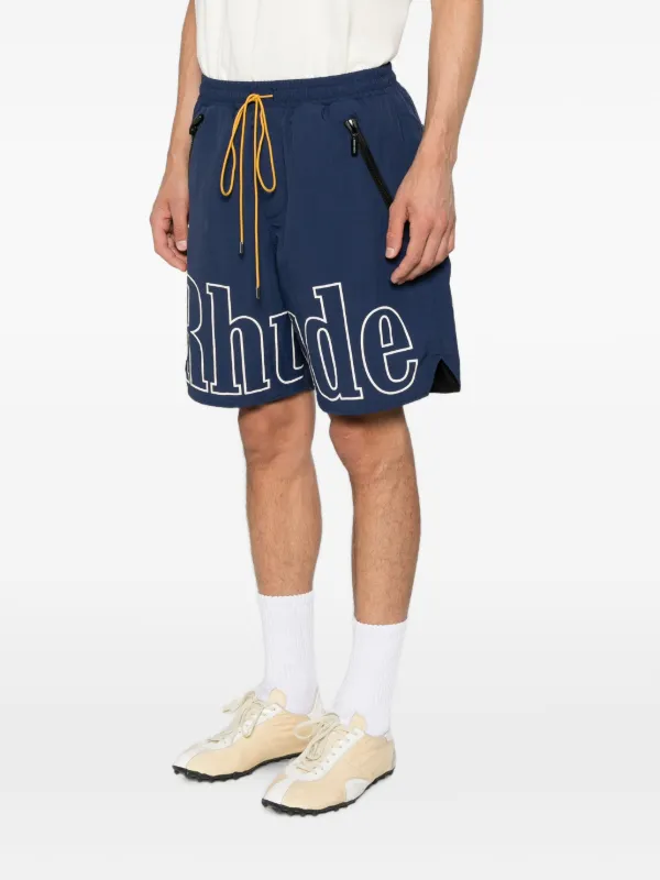 RHUDE ロゴ入りブルーショートパンツ RHUDE RH Logo Shorts | Blue | FARFETCH